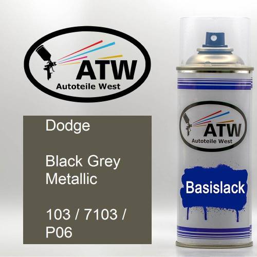 Dodge, Black Grey Metallic, 103 / 7103 / P06: 400ml Sprühdose, von ATW Autoteile West.